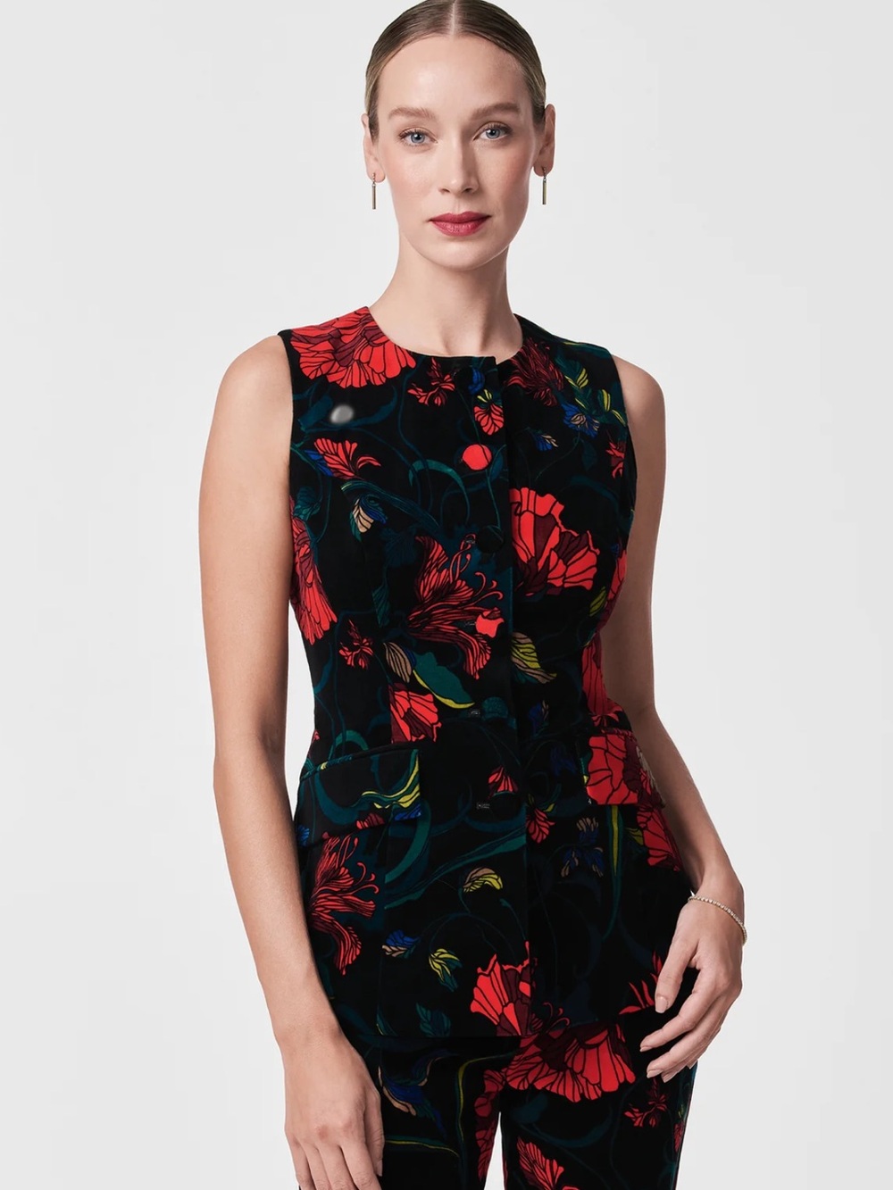 Trina Turk Kary Printed Velvet Vest Top Sz 10 NWT | Trina Turk Women Vest Top-
